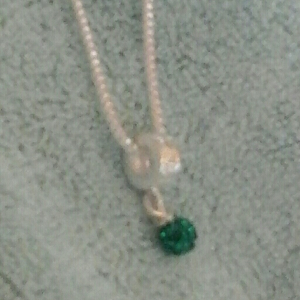 Silver 925 chain Jade green Chrystal  Bead…